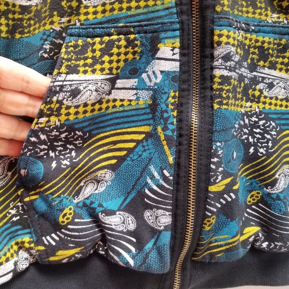 Vintage World Industries Zip Up Heavy Hoodie Jacket Abstract Print Youth XL - Picture 4 of 12